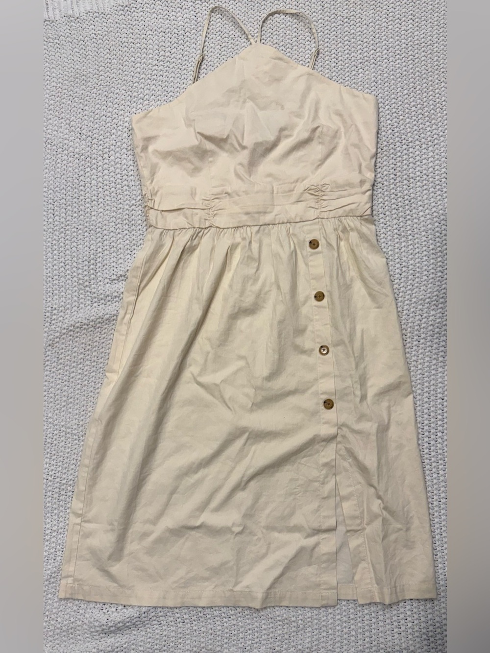 Banana Republic Cream Button-Detail Sundress